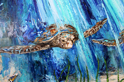 Migrating Sea Turtles - A painting, and a partnership worth writing about