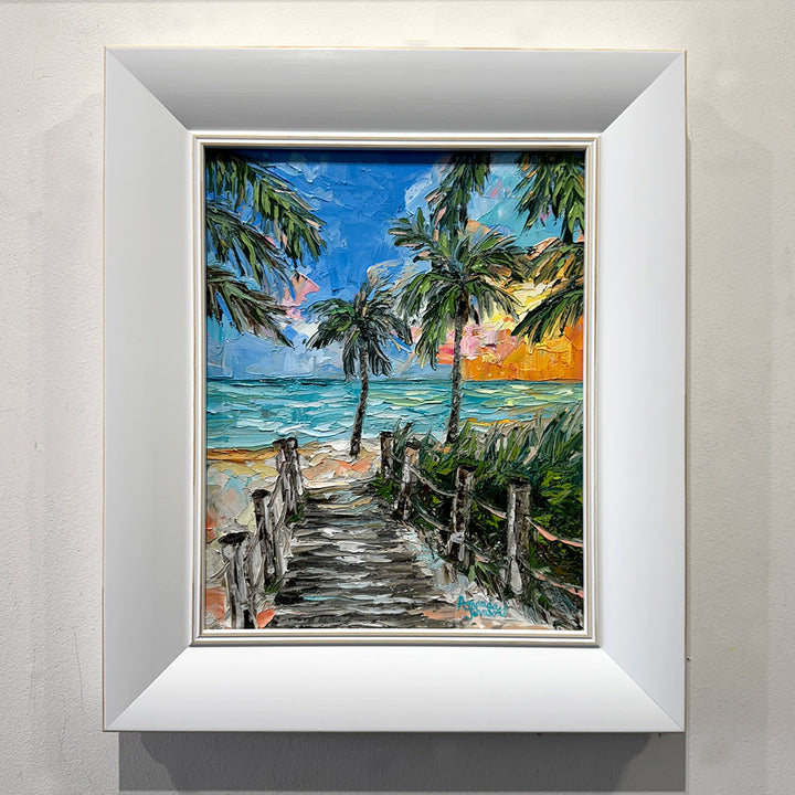 Boardwalk At Golden Hour – Original Oil On Canvas