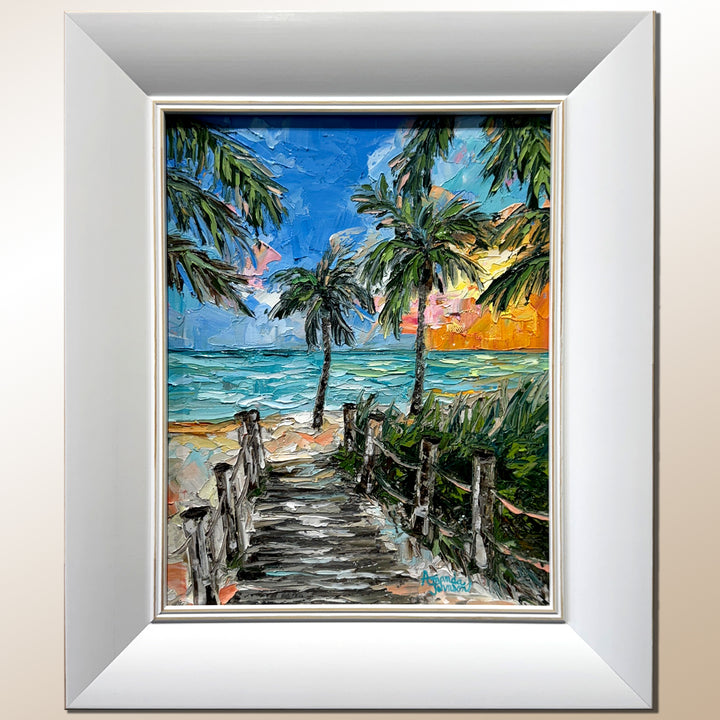 Boardwalk At Golden Hour – Original Oil On Canvas