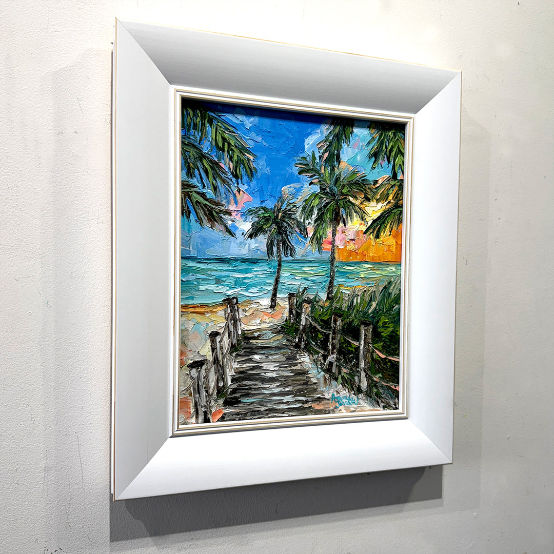 Boardwalk At Golden Hour – Original Oil On Canvas