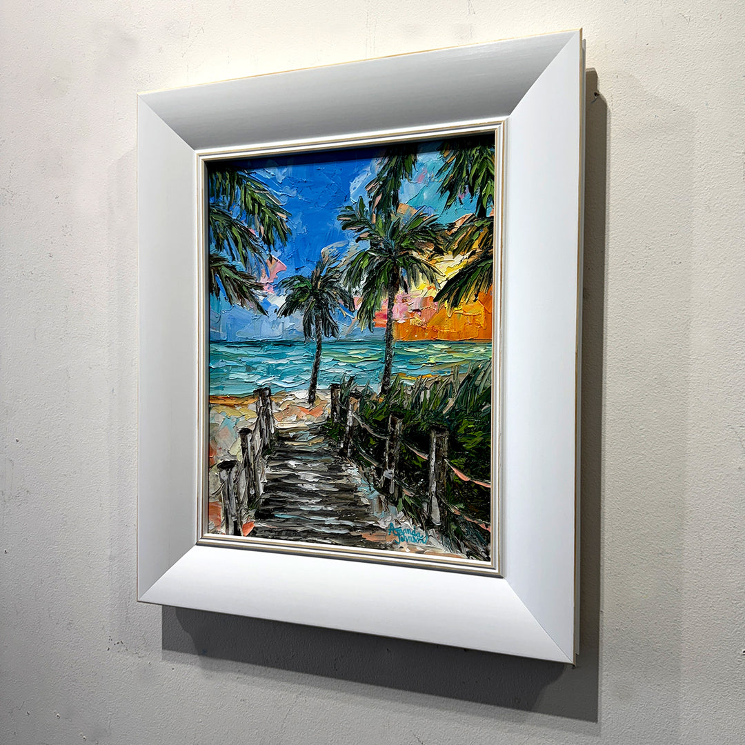 Boardwalk At Golden Hour – Original Oil On Canvas