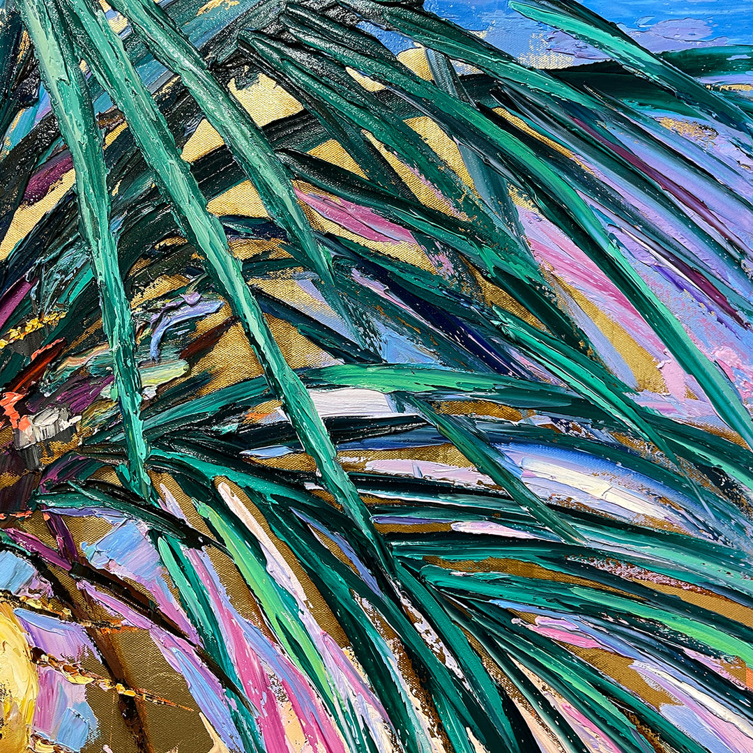 Gold Leaf Coconuts 15 – Original Oil and Gold Leaf On Canvas