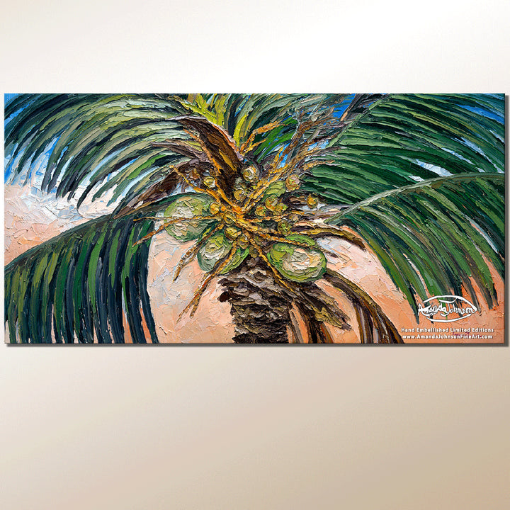 Balanced Coconuts – LE Embellished Giclee On Canvas