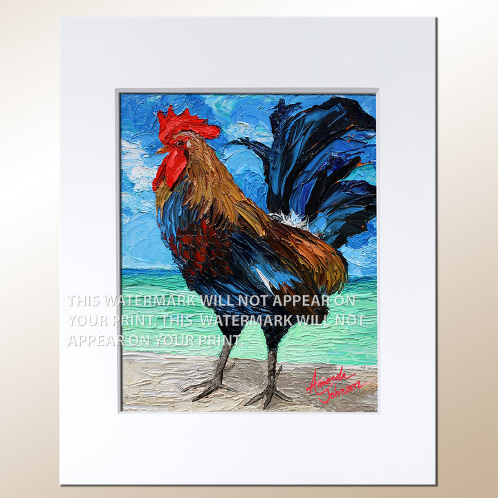 Beach Rooster - Signed Archival Paper Print