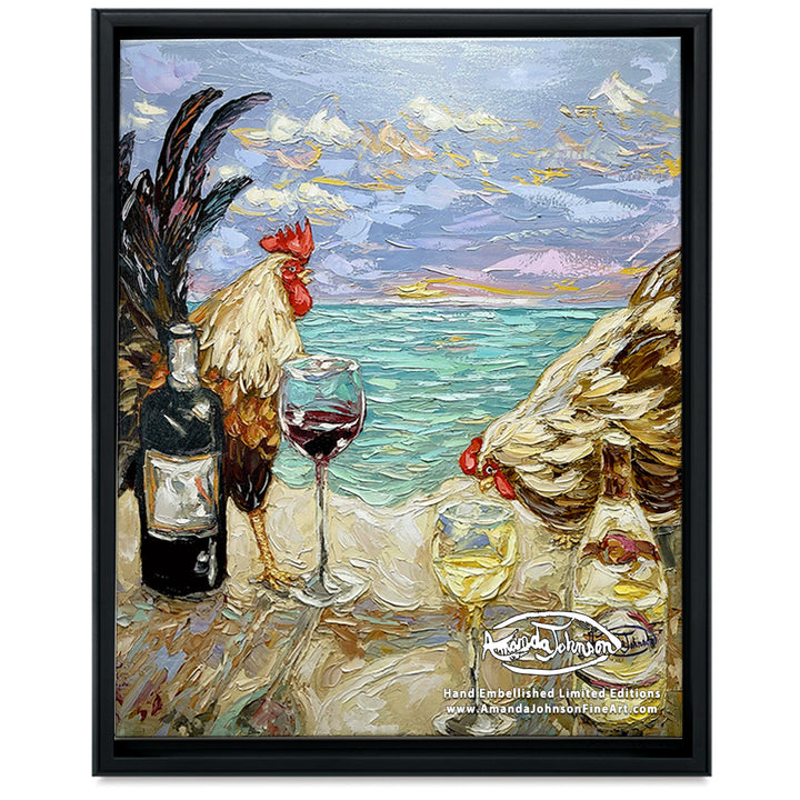 Coq Au VIn – LE Embellished Giclee On Canvas