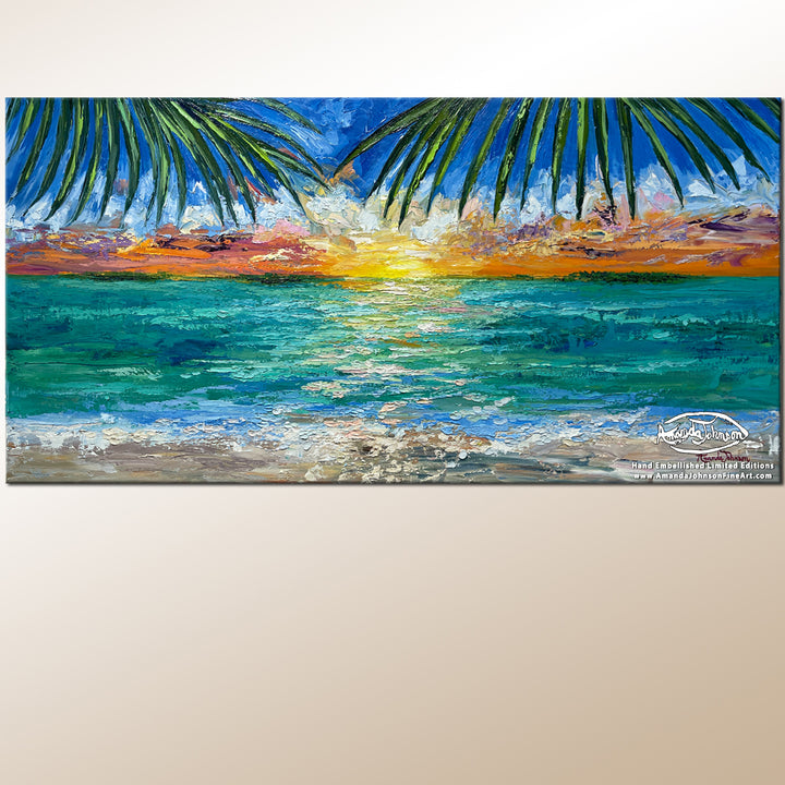 Beyond the Sunset – LE Embellished Giclee On Canvas