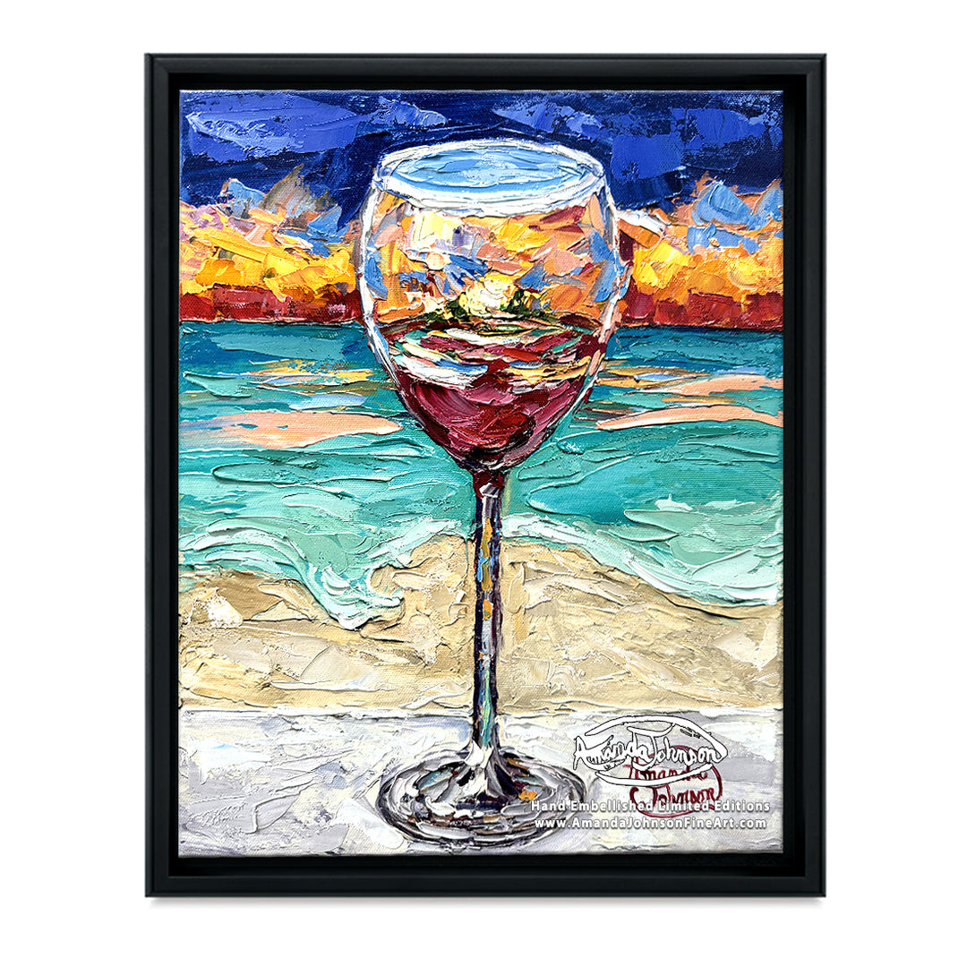 Red Wine Sunset – LE Embellished Giclee On Canvas