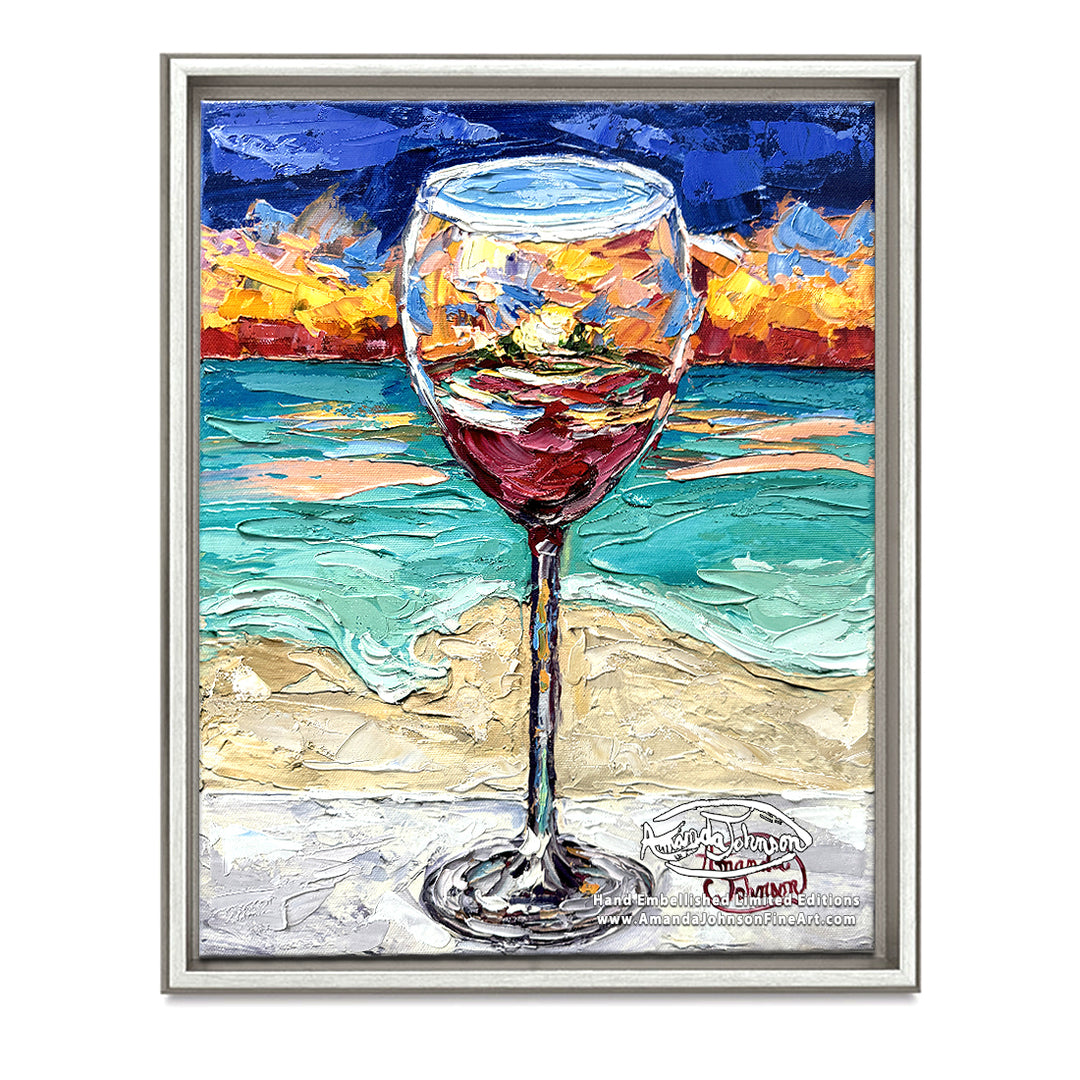 Red Wine Sunset – LE Embellished Giclee On Canvas