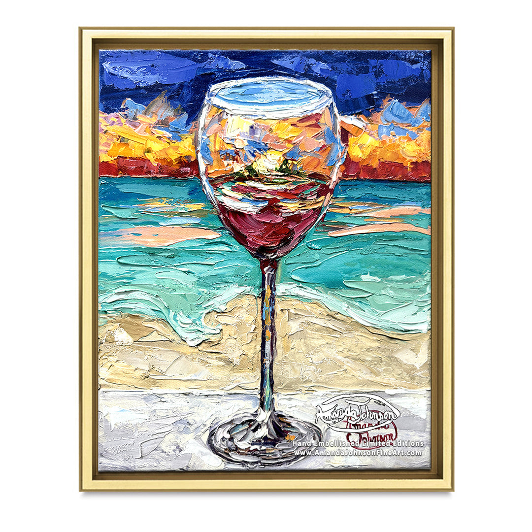 Red Wine Sunset – LE Embellished Giclee On Canvas