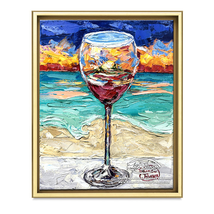 Red Wine Sunset – LE Embellished Giclee On Canvas