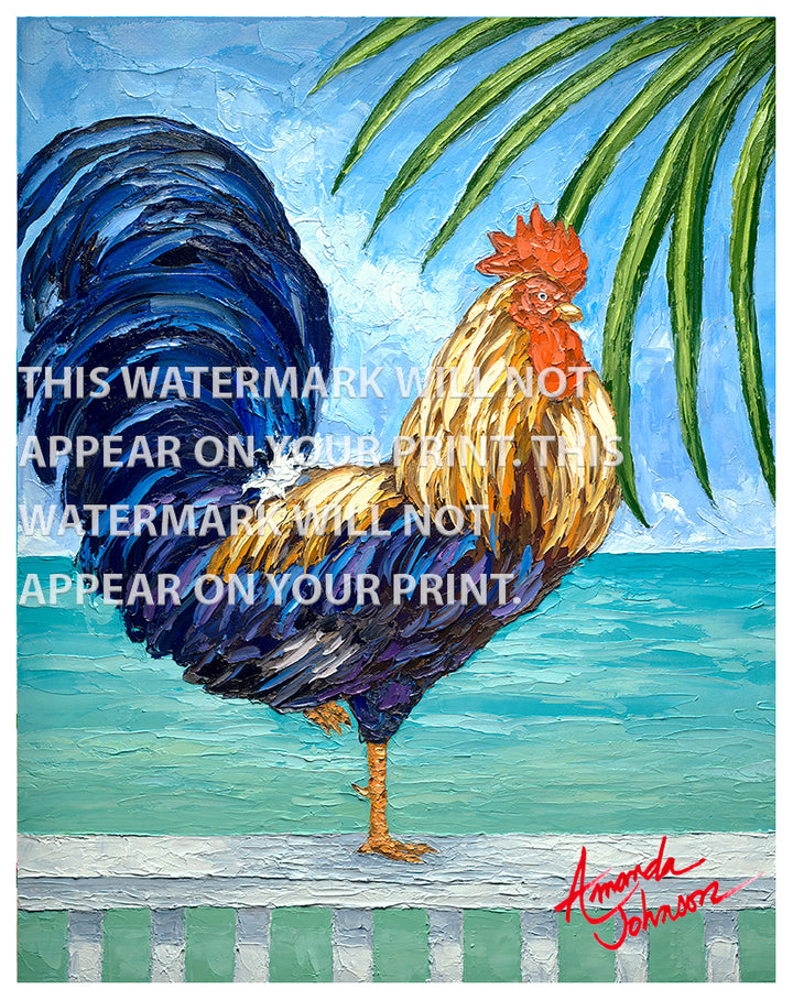 Room With A View Rooster - Signed Archival Paper Print