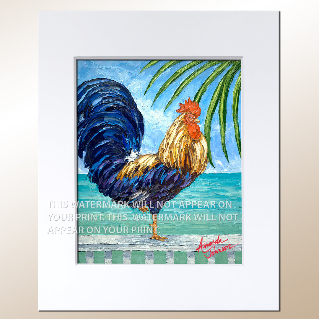 Room With A View Rooster - Signed Archival Paper Print