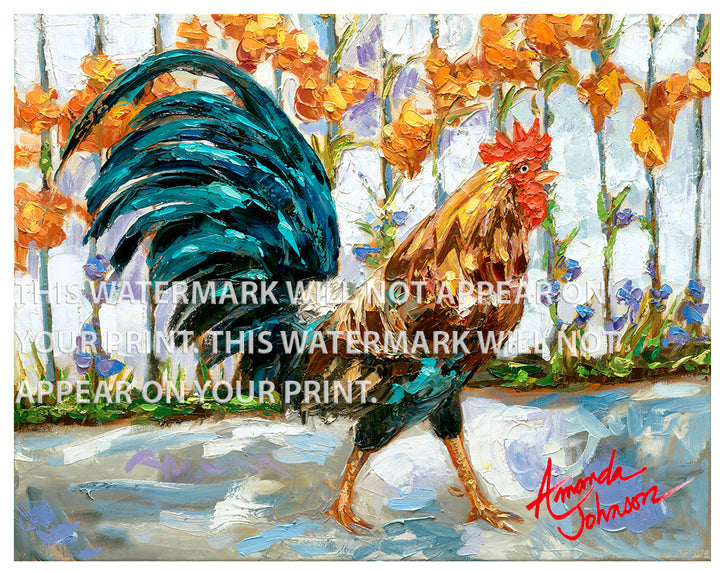 Rooster Walk - Signed Archival Paper Print