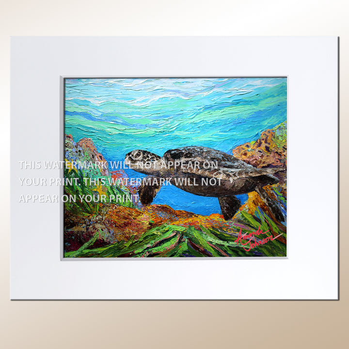 Amazing Reef Turtle - Signed Archival Paper Print
