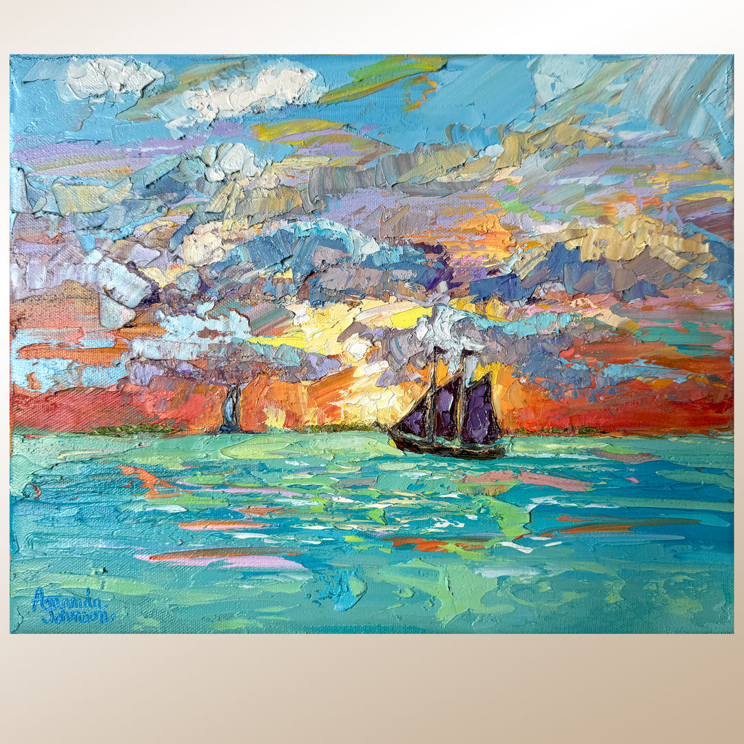 Purple Sails – Original Oil On Canvas