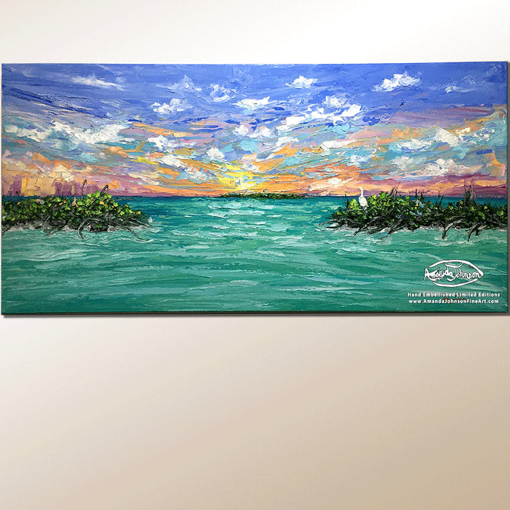 Solitude At Sunset – LE Embellished Giclee On Canvas