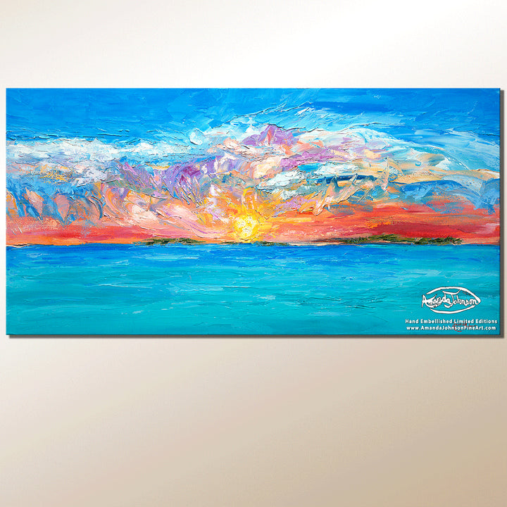 Sunset Penache – LE Embellished Giclee On Canvas