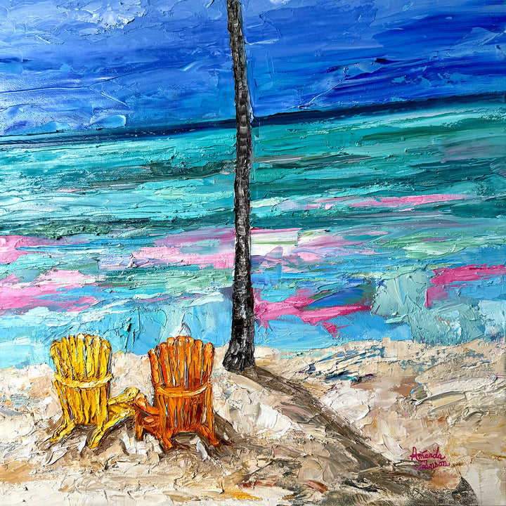 Island Interlude For Two – Original Oil On Canvas