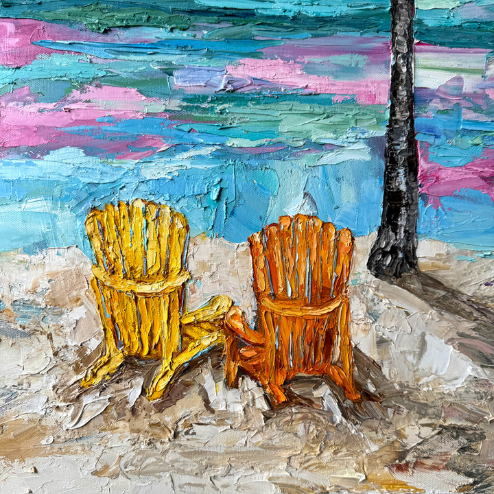 Island Interlude For Two – Original Oil On Canvas