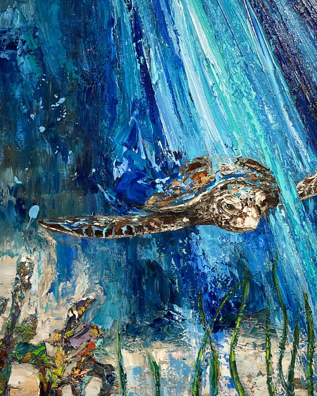 Migrating Sea Turtles – LE Embellished Giclee On Canvas