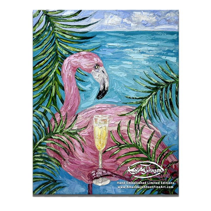 Champagne In Paradise – LE Embellished Giclee On Canvas