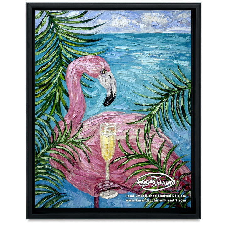 Champagne In Paradise – LE Embellished Giclee On Canvas
