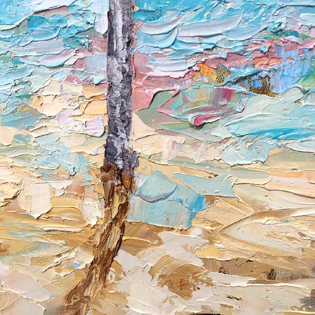 Rustic Beach Palm – LE Embellished Giclee On Canvas