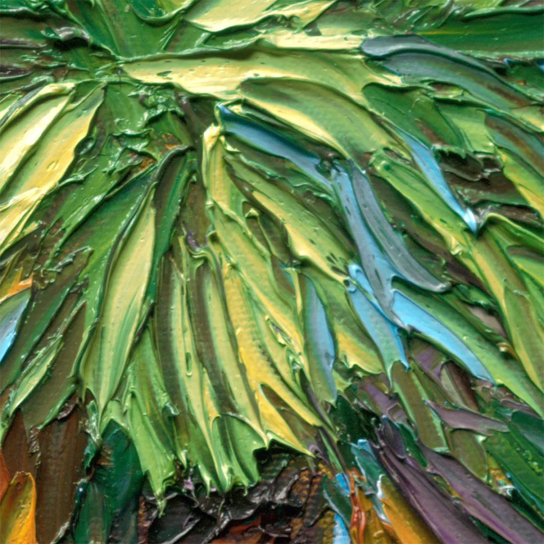 Thatch Palms – LE Embellished Giclee On Canvas