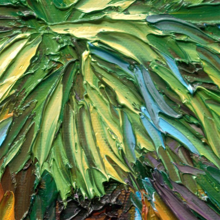 Thatch Palms – LE Embellished Giclee On Canvas