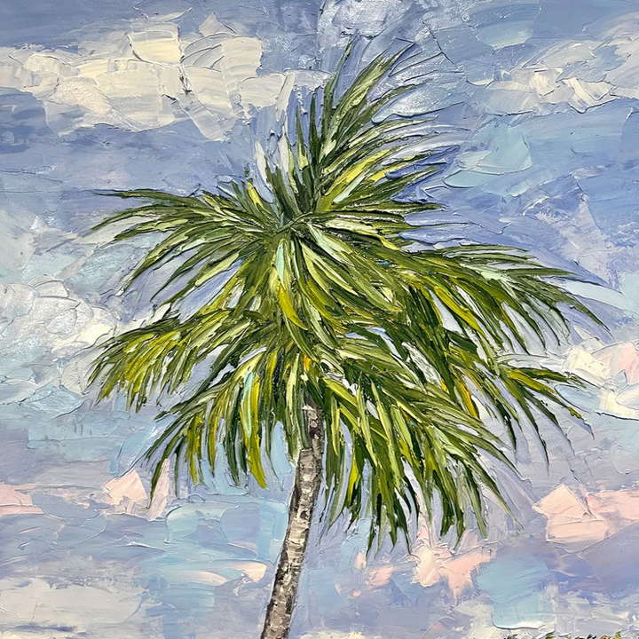 Beach Umbrella – LE Embellished Giclee On Canvas