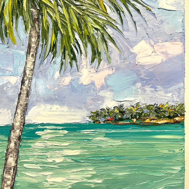 Beach Umbrella – LE Embellished Giclee On Canvas