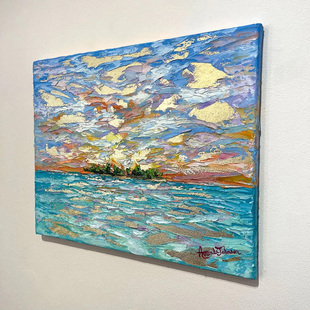 Mystic Sunset – Original Oil, Gold Leaf On Canvas