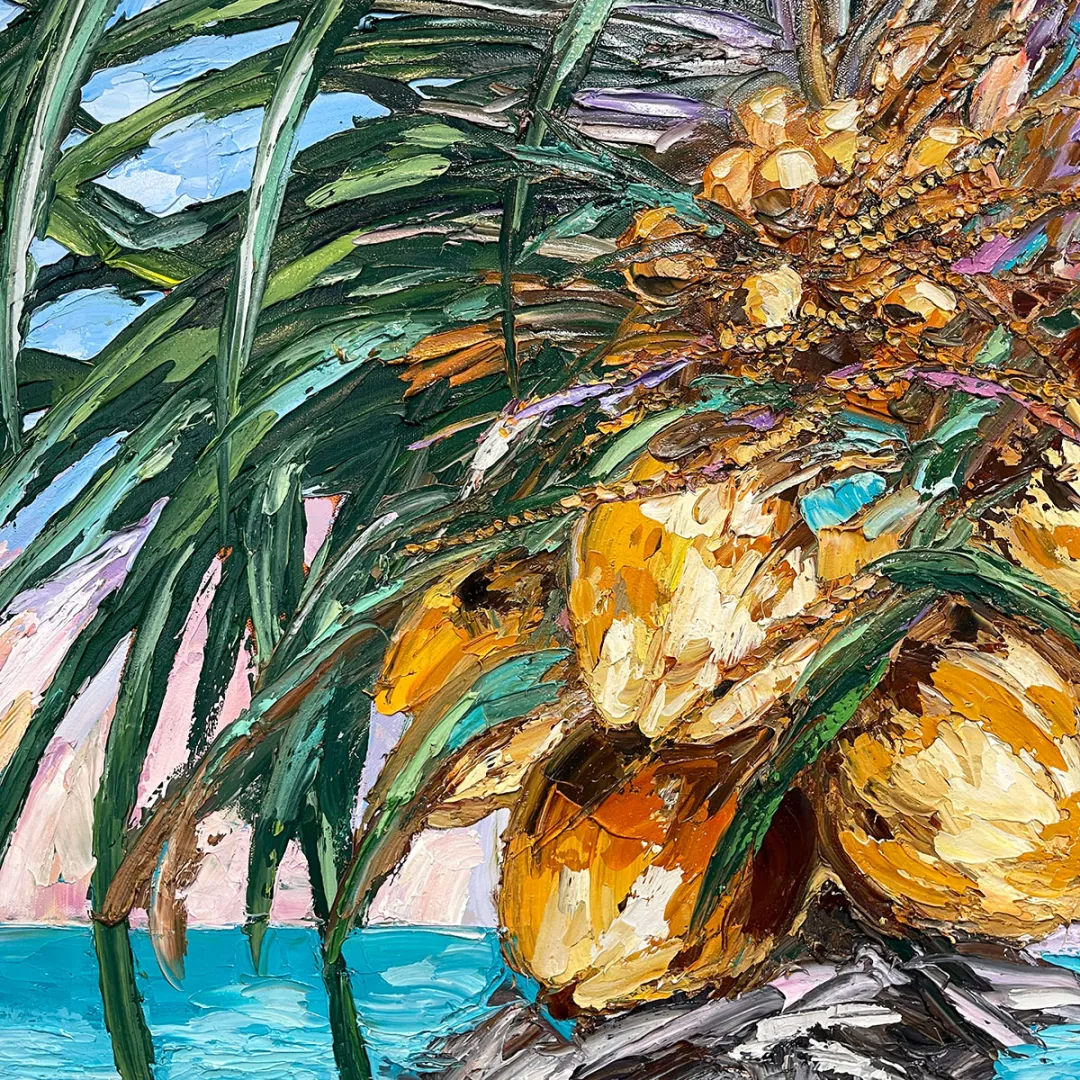 Bountiful Coconuts – Original Oil On Canvas