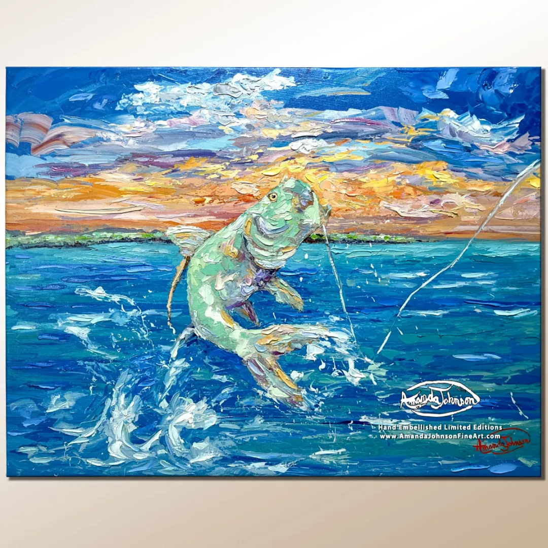Tarpon Leap – LE Giclee On Canvas