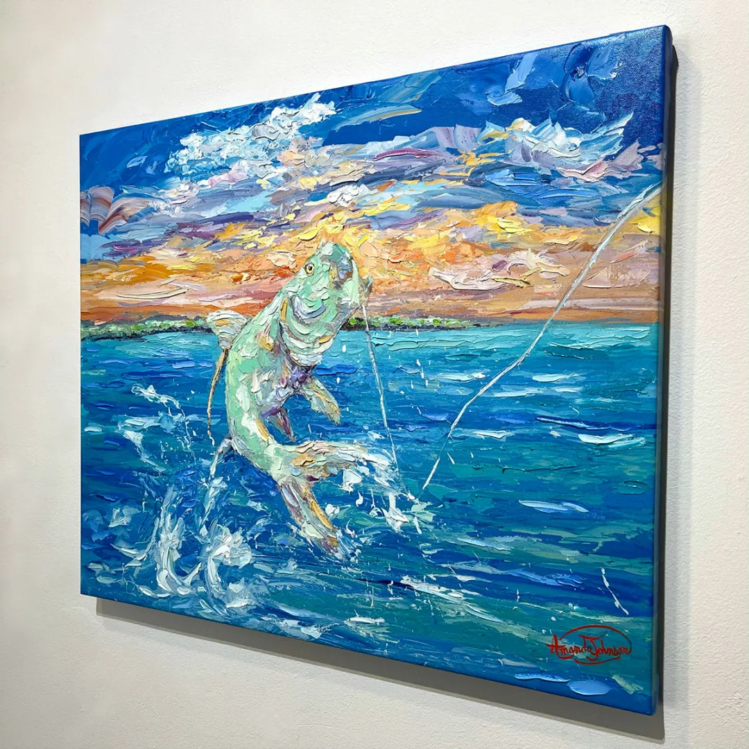 Tarpon Leap – LE Giclee On Canvas