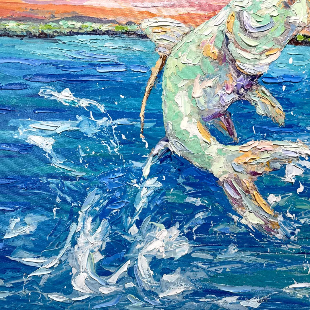 Tarpon Leap – LE Giclee On Canvas