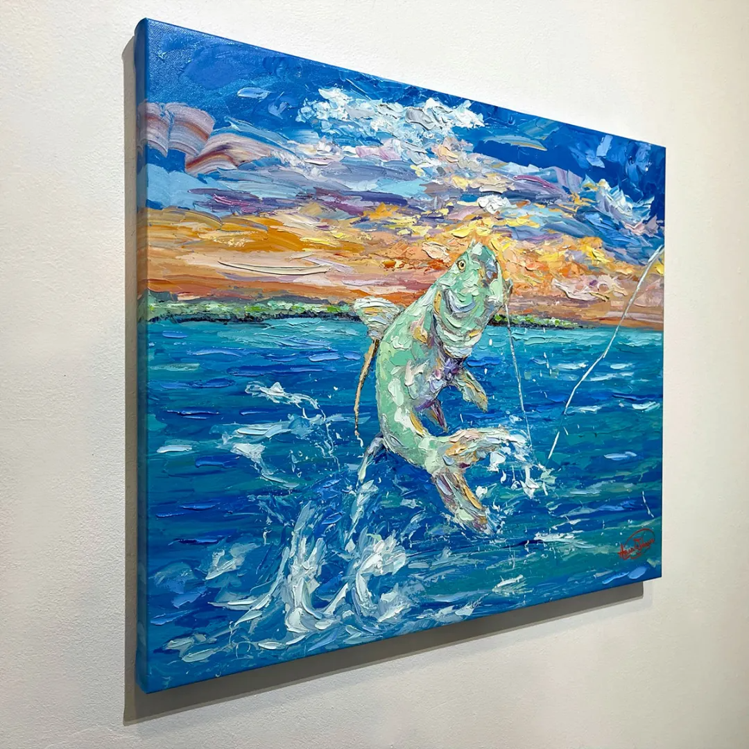Tarpon Leap – LE Giclee On Canvas