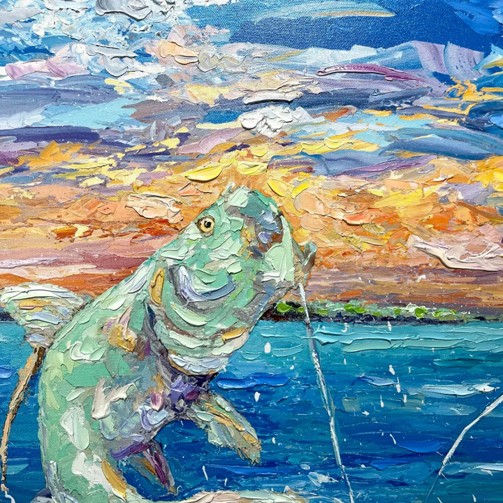 Tarpon Leap – LE Giclee On Canvas