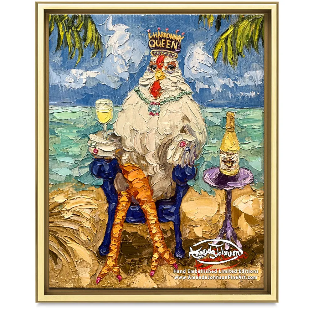 The Royal Chardonnay Queen – LE Embellished Canvas Giclee