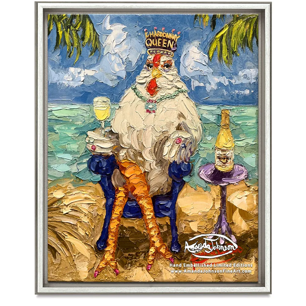 The Royal Chardonnay Queen – LE Embellished Canvas Giclee