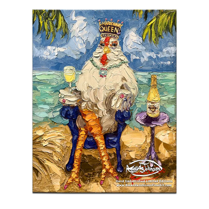 The Royal Chardonnay Queen – LE Embellished Canvas Giclee
