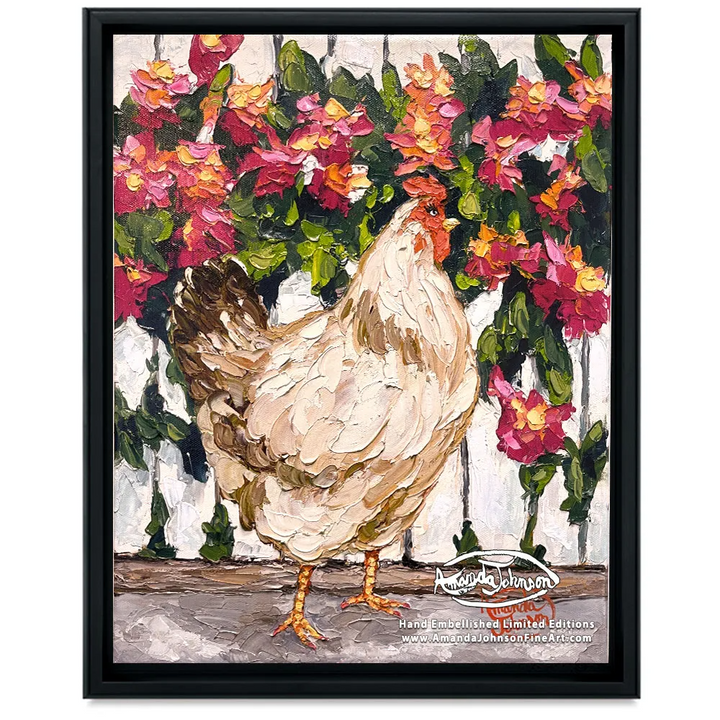 Beauty Hen – LE Embellished Giclee On Canvas