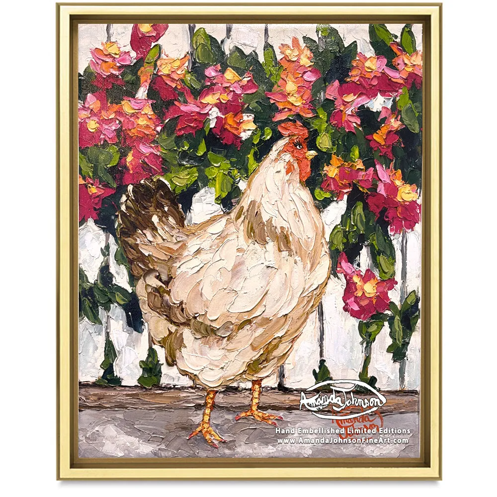 Beauty Hen – LE Embellished Giclee On Canvas