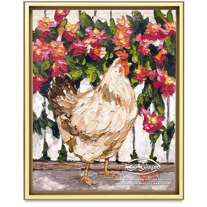 Beauty Hen – LE Embellished Giclee On Canvas