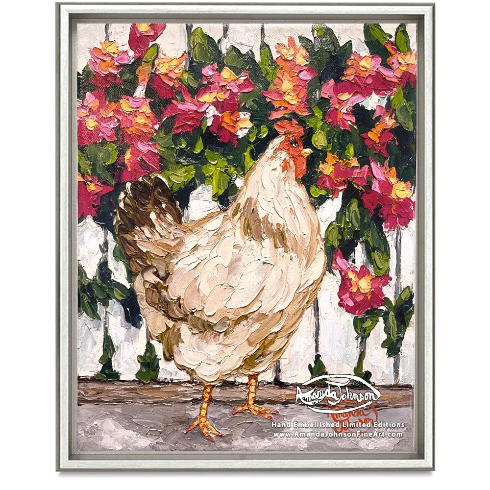Beauty Hen – LE Embellished Giclee On Canvas