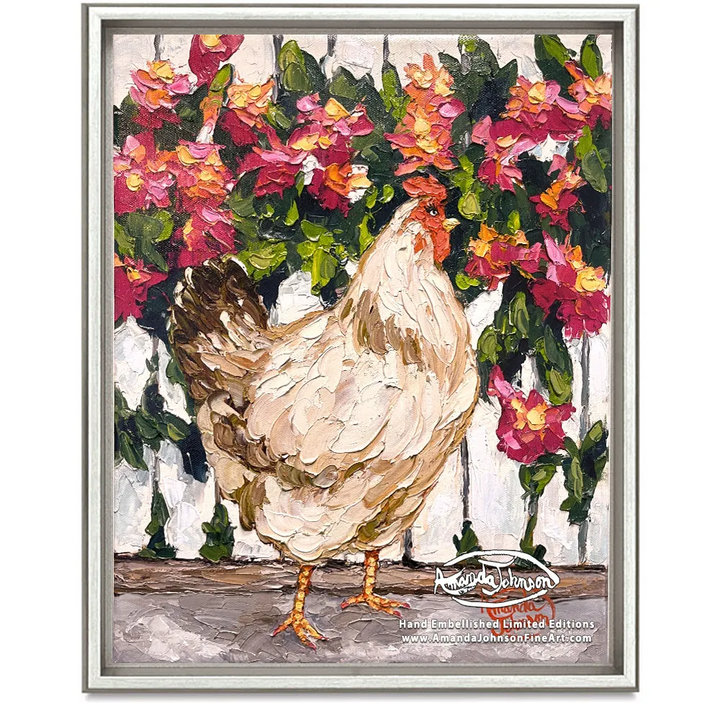 Beauty Hen – LE Embellished Giclee On Canvas