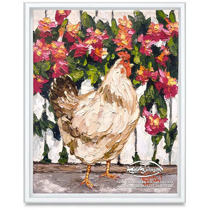 Beauty Hen – LE Embellished Giclee On Canvas