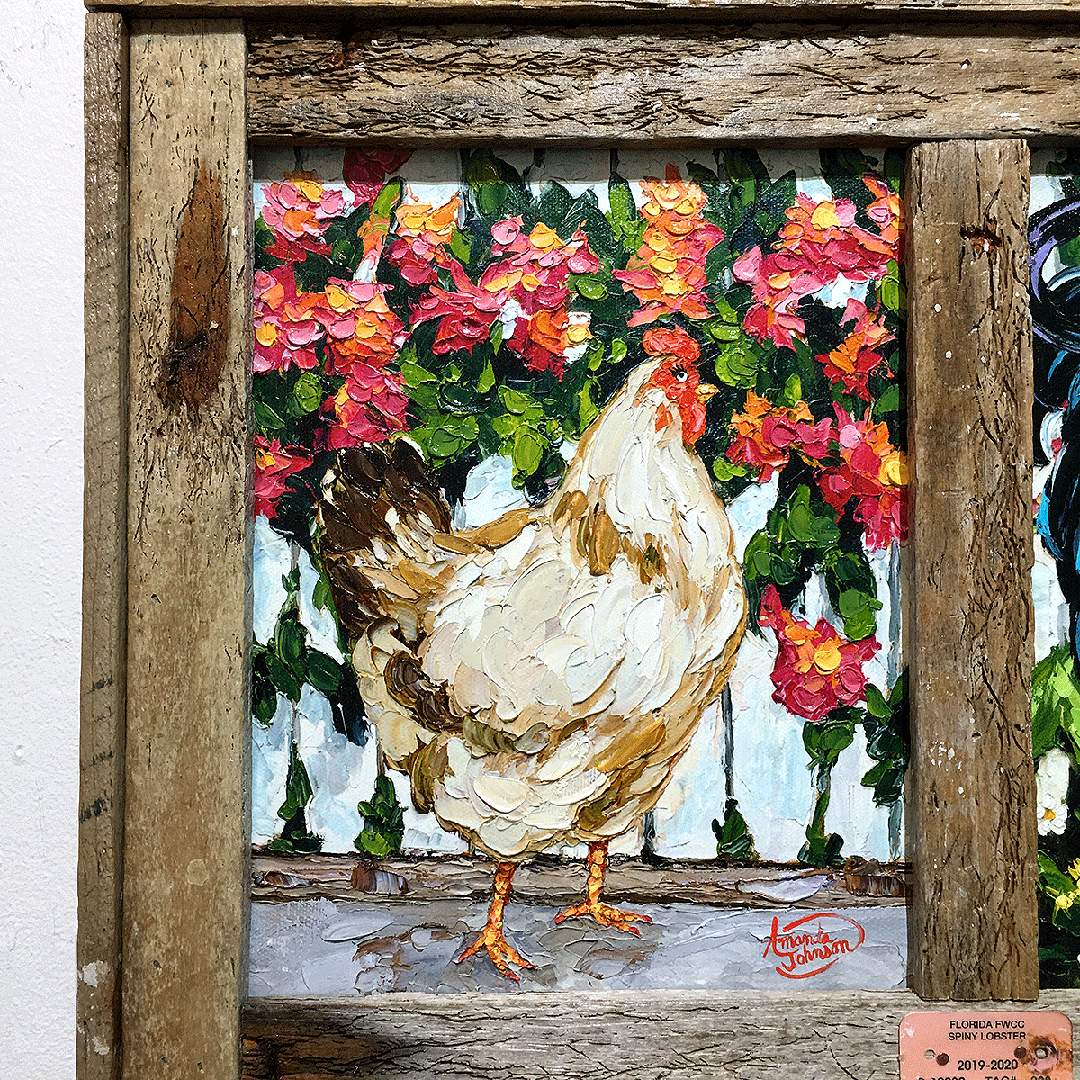 Rooster Couple – Lobster Trap Frame – LE
