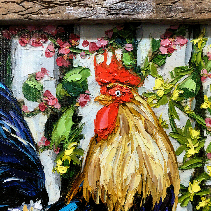 Rooster Couple – Lobster Trap Frame – LE