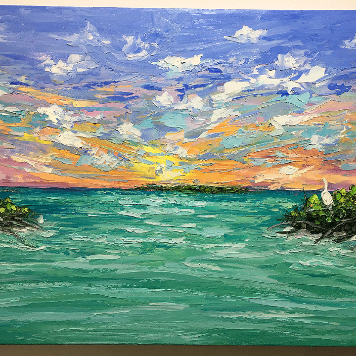 Solitude At Sunset – LE Embellished Giclee On Canvas